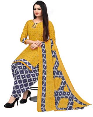 Mustard geometric print blended cotton salwar 4
