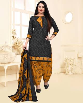 Black geometric print blended cotton salwar 1