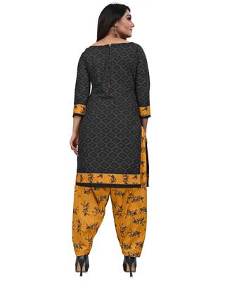 Black geometric print blended cotton salwar 3