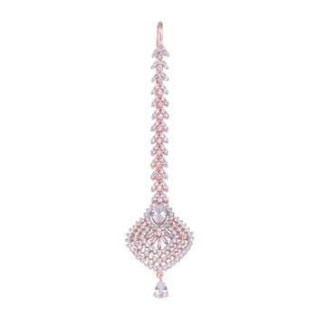White cubic zirconia maang-tikka 1