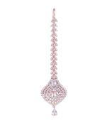 White cubic zirconia maang-tikka