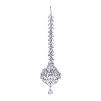 White cubic zirconia maang-tikka 1