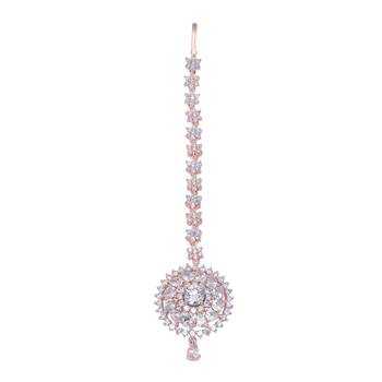White cubic zirconia maang-tikka 1