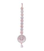 White cubic zirconia maang-tikka