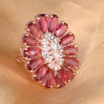Red cubic zirconia rings 2