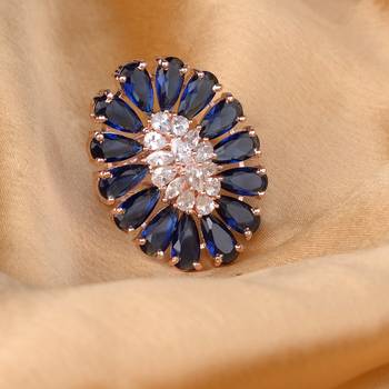Blue cubic zirconia rings 2