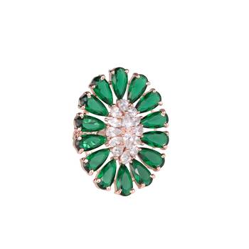 Green cubic zirconia rings 3
