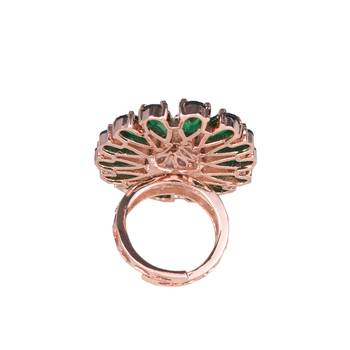 Green cubic zirconia rings 4