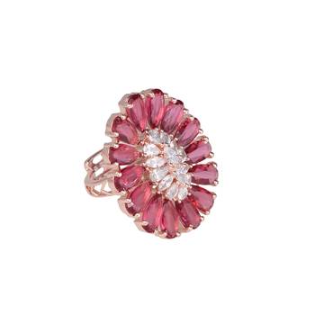 Red cubic zirconia rings 3