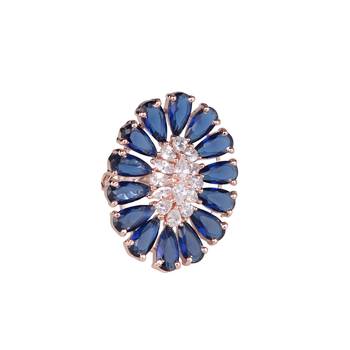 Blue cubic zirconia rings 1