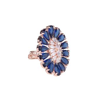 Blue cubic zirconia rings 3