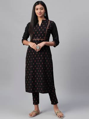 Black printed crepe kurtas-and-kurtis 1