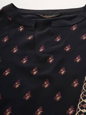 Black printed crepe kurtas-and-kurtis 4