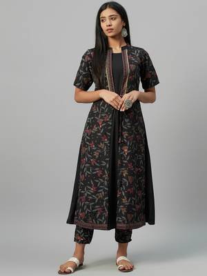 Black printed crepe kurtas-and-kurtis 1