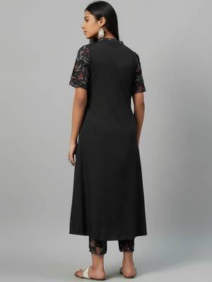 Black printed crepe kurtas-and-kurtis 3