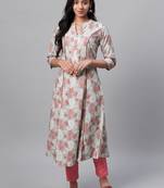 Grey printed rayon kurtas-and-kurtis