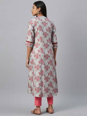 Grey printed rayon kurtas-and-kurtis 3