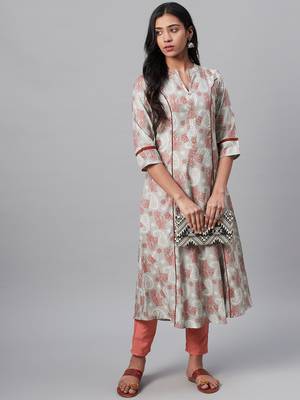 Grey printed rayon kurtas-and-kurtis 5