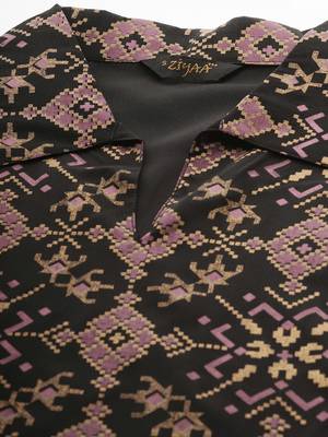 Black printed crepe kurtas-and-kurtis 5