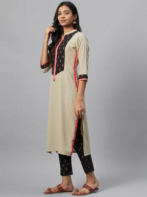 Grey printed crepe kurtas-and-kurtis 2