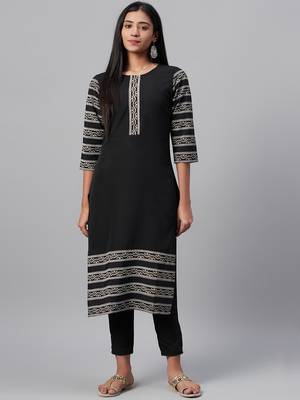 Black printed crepe kurtas-and-kurtis 1