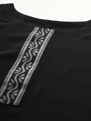 Black printed crepe kurtas-and-kurtis 4