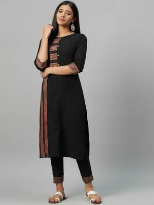 Black printed crepe kurtas-and-kurtis 1