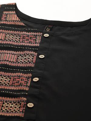 Black printed crepe kurtas-and-kurtis 4
