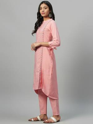 Pink printed rayon kurtas-and-kurtis 2