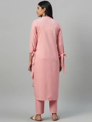 Pink printed rayon kurtas-and-kurtis 3