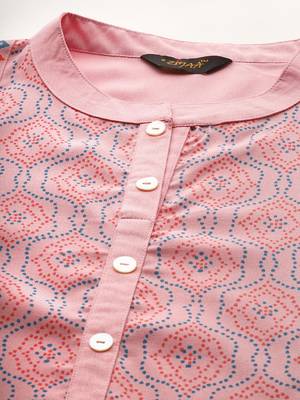 Pink printed rayon kurtas-and-kurtis 4