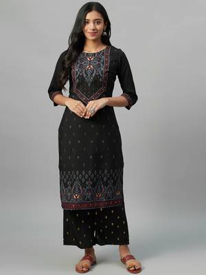 Black printed crepe kurtas-and-kurtis 1