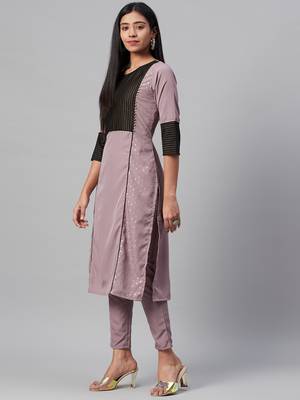 Purple printed crepe kurtas-and-kurtis 2