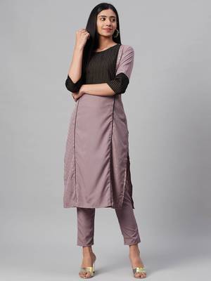 Purple printed crepe kurtas-and-kurtis 5