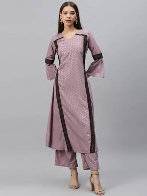 Purple printed crepe kurtas-and-kurtis 5