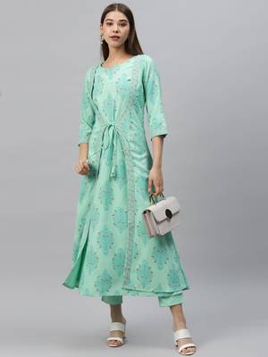 Blue printed rayon kurtas-and-kurtis 5
