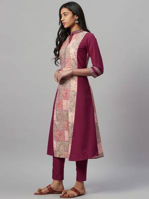 Red printed rayon kurtas-and-kurtis 2