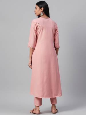 Pink printed rayon kurtas-and-kurtis 3