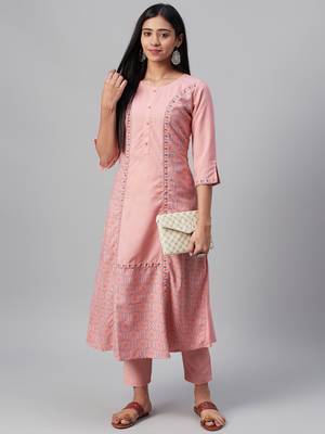 Pink printed rayon kurtas-and-kurtis 5