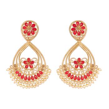 Red pearl earrings 1