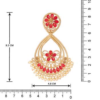Red pearl earrings 3