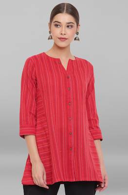 Red woven cotton tunics 2