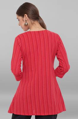 Red woven cotton tunics 4