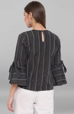 Janasya Black woven cotton tunics 4