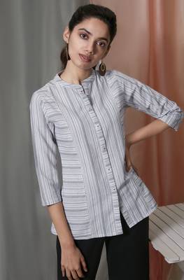Janasya White woven cotton tunics 1