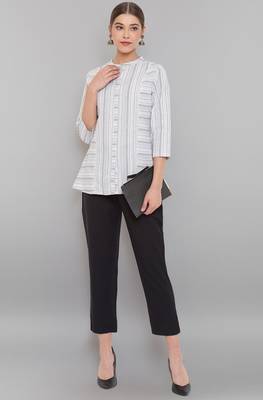 Janasya White woven cotton tunics 3