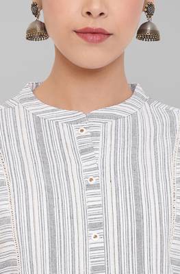 Janasya White woven cotton tunics 5