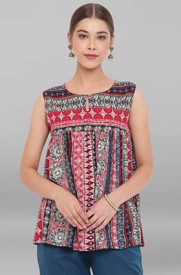 Janasya Multicolor printed viscose rayon tunics 2