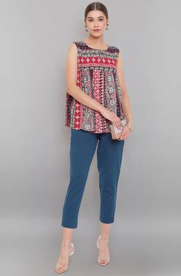 Janasya Multicolor printed viscose rayon tunics 3