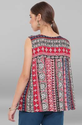 Janasya Multicolor printed viscose rayon tunics 4